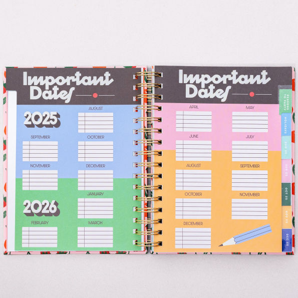 2025-2026 17 Month Medium Planner, Cherries and Strawberries
