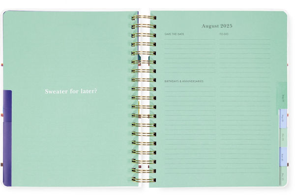 2025-2026 Kate spade New York 17 Month Mega Planner, Charmed Bookshelf Blue
