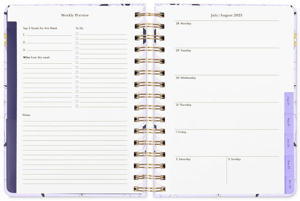 2025-2026 Kate Spade New York 17 Month Large Planner, Coastal Garden