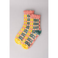 Title: Cozy Grip Socks, Pink Plaid