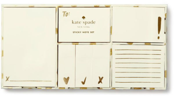 Kate Spade New York Gold Flamingo Dot Sticky Note Set