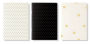 Kate Spade Triple Notebook Set, Black Dot