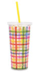 Ban.do Sip Sip Tumbler With Straw (Deluxe), Block Party