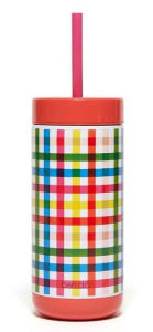 Title: Stainless Steel Tumbler with Straw, Block Party