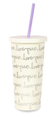 kate spade new york Tumbler with Straw, Love Script