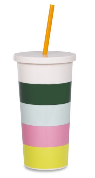 Kate Spade Tumbler with Straw, Stripe