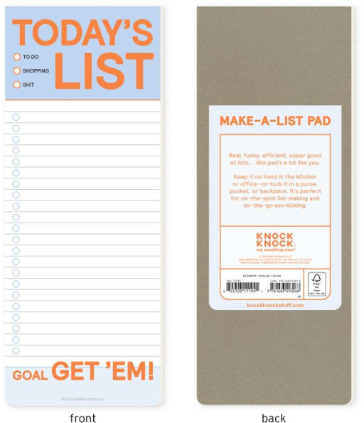 Today's List Make-a-List Pad