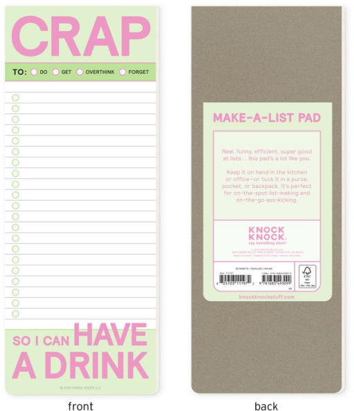 Knock Knock Crap Pad, To Do List Note Pad, 6 x 9-inches : Knock Knock:  : Office Products