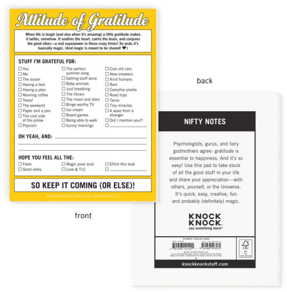 Attitude of Gratitude Pad Knock Knock Nifty Notes