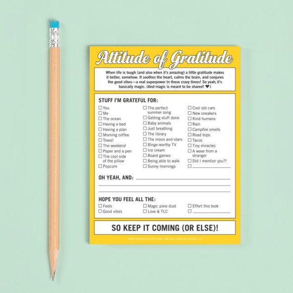 Attitude of Gratitude Pad Knock Knock Nifty Notes