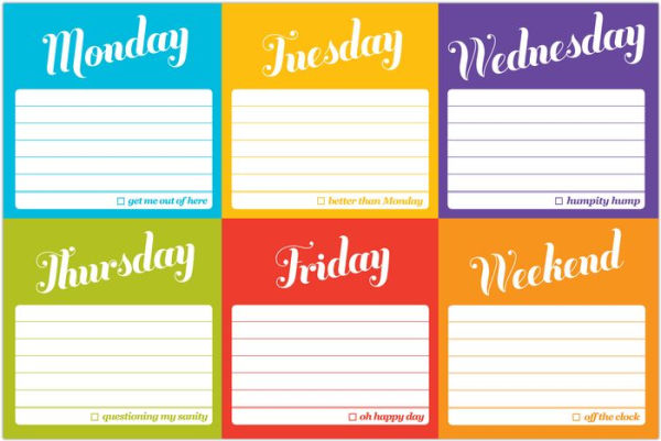 Days of the Week Sticky Note Packet