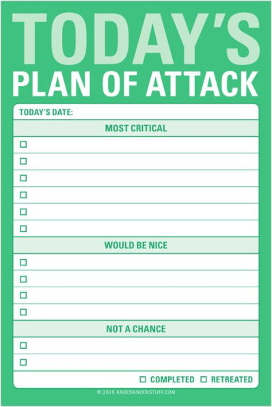 Today's Plan of Attack Great Big Sticky Notes by Knock Knock