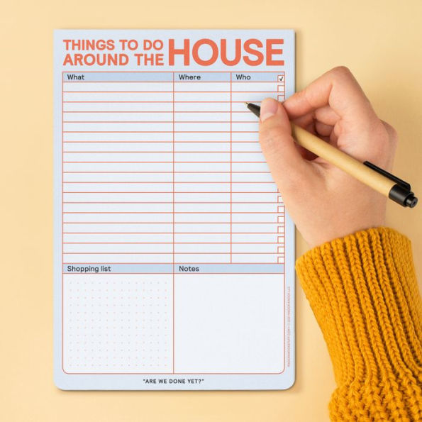 Things to Do Around the House Knock Knock Pad with Magnet (Pastel Version)