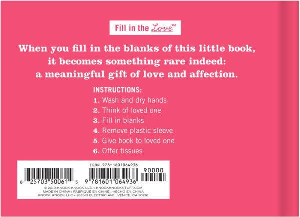 What I Love about You Fill in the Love Gift Book