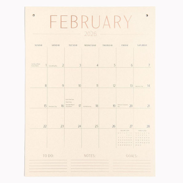 2026 Paper Source Tall on the Wall Calendar