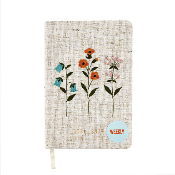 2025 Floral Stitched 17-month Planner