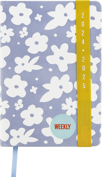 2025 Debossed Floral with Wide Elastic 17-month Planner