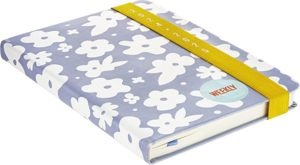 2025 Debossed Floral with Wide Elastic 17-month Planner