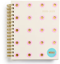 Title: 2025-2026 Fun Spiral Die-Cut Pink Sunflowers 18-Month Planner