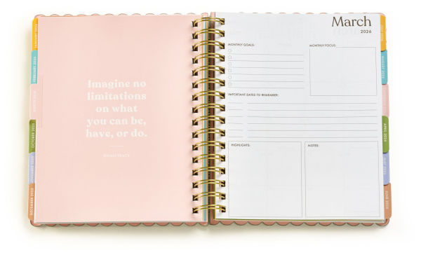 2025-2026 Fun Spiral Die-Cut Butterfly Floral 18-Month Planner