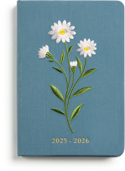 2025-2026 Linen Bound Daisies 18-Month Planner
