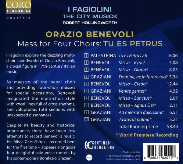 Orazio Benevoli: Missa Tu es Petrus - Mass for Four Choirs
