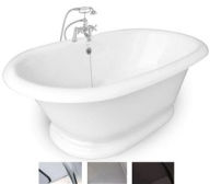 Title: American Bath Factory T120D-SN-C Heritage Champagne Massage Bathtub Faucet - White