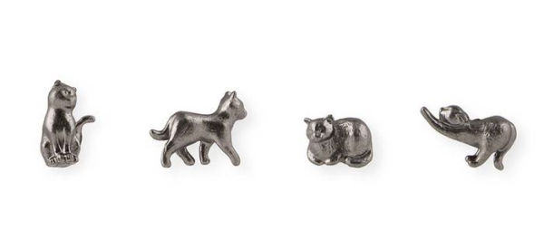 Cast Pewter Cats Magnets s/4