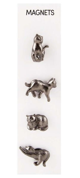 Cast Pewter Cats Magnets s/4