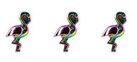 Title: Cast Iridescent Flamingo Magnets s/3