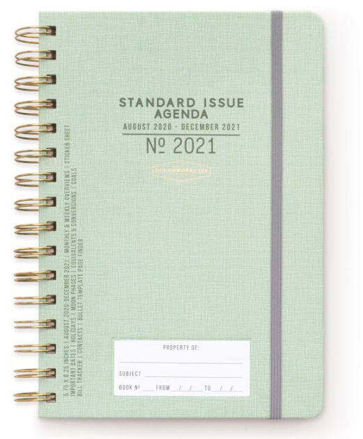 2021 The Standard Issue 17-Month Planner Green 5.75