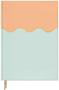 Title: Peach and Pale Blue Wavy Hardcover Journal