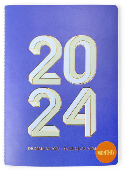 2024 Bold Graphic Blue Flex Leatherette Planner