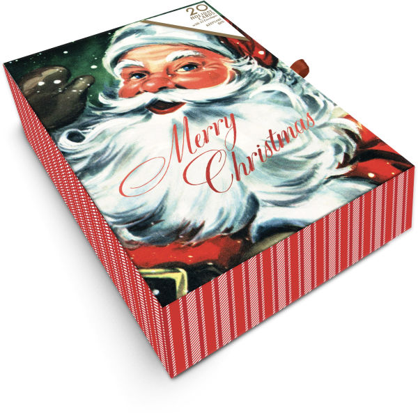 Holiday Boxed Cards Stationery Vintage Santa