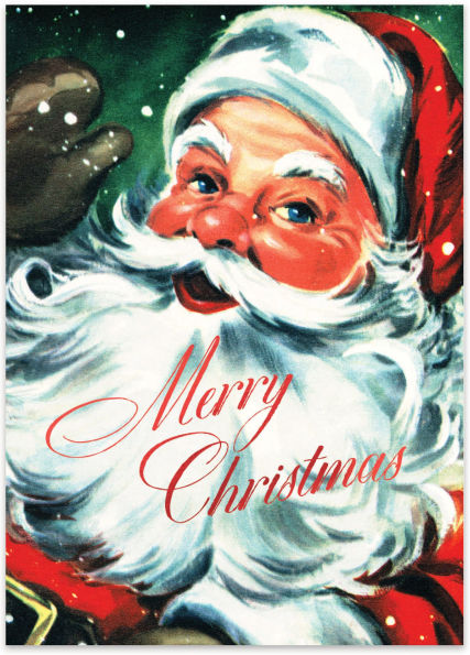 Holiday Boxed Cards Stationery Vintage Santa