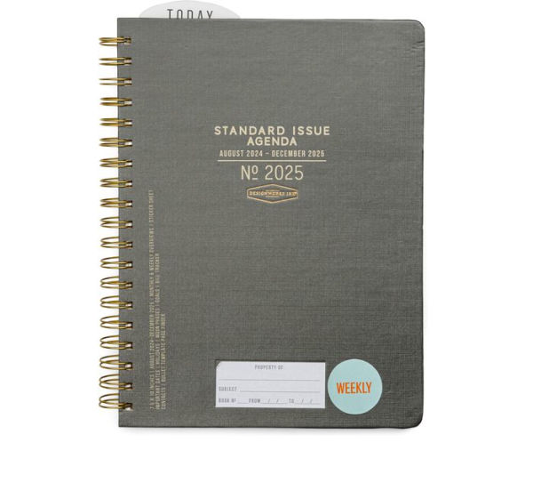2025 Charcoal Standard Issue Medium 17-month Weekly Planner