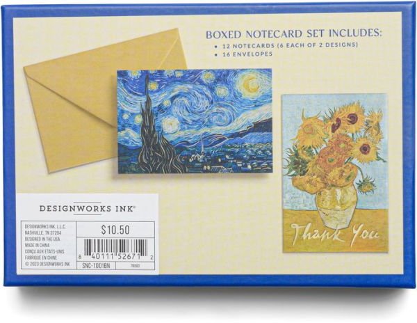 Van Gogh Boxed Thank You Cards Set of 12