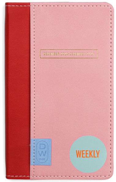 2025 Pink Colorblock 12-Month Pocket Weekly Planner