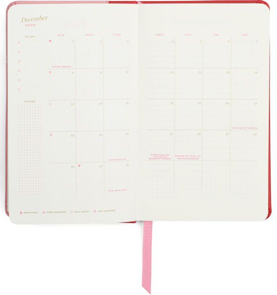 2025 Pink Colorblock 12-Month Pocket Weekly Planner