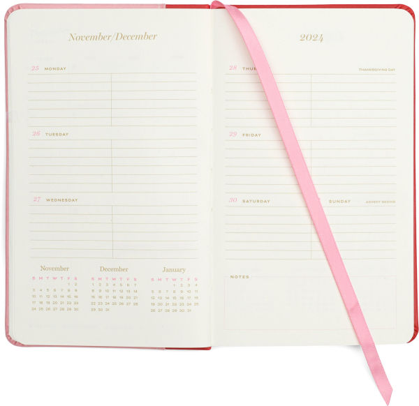 2025 Pink Colorblock 12-Month Pocket Weekly Planner