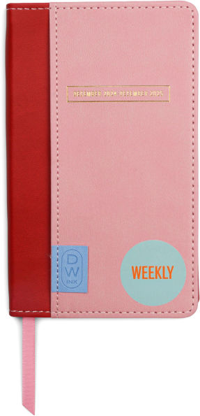 2025 Pink Colorblock 12-Month Pocket Weekly Planner