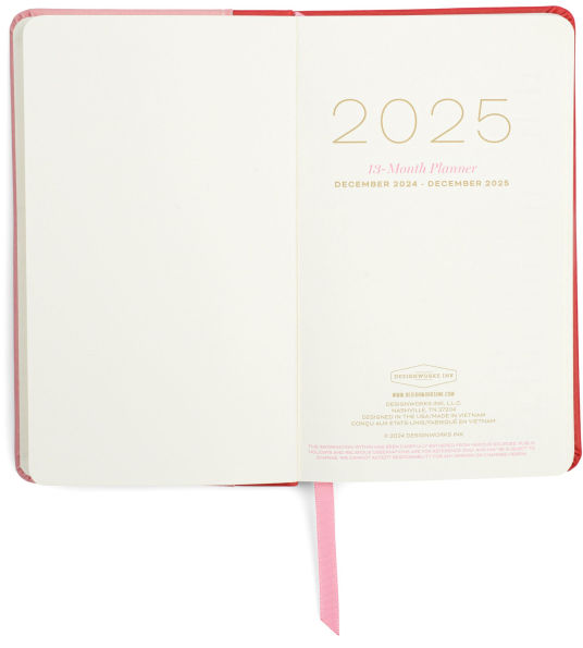 2025 Pink Colorblock 12-Month Pocket Weekly Planner