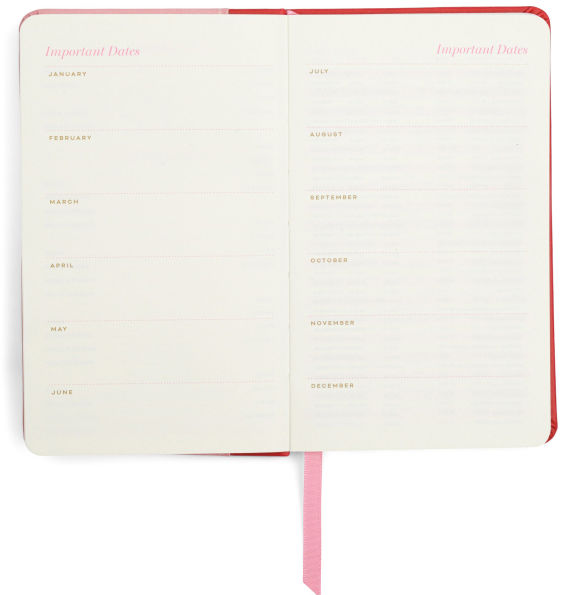 2025 Pink Colorblock 12-Month Pocket Weekly Planner