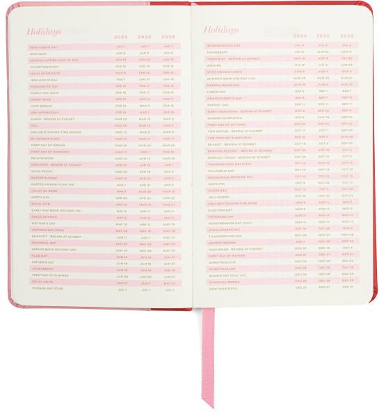 2025 Pink Colorblock 12-Month Pocket Weekly Planner