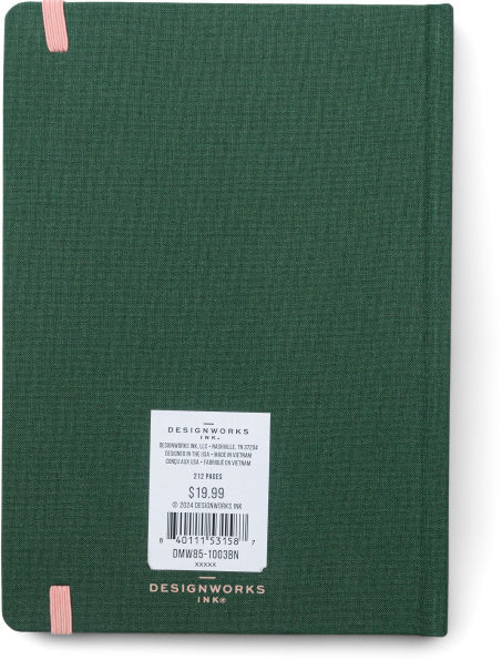 2025-2026 Die-cut Circle Green Bookcloth Cover Weekly Planner