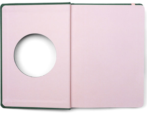 2025-2026 Die-cut Circle Green Bookcloth Cover Weekly Planner