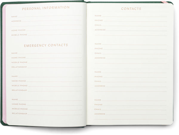 2025-2026 Die-cut Circle Green Bookcloth Cover Weekly Planner