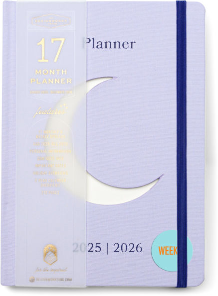 2025-2026 Die-cut Moon Lavender Bookcloth Cover Weekly Planner
