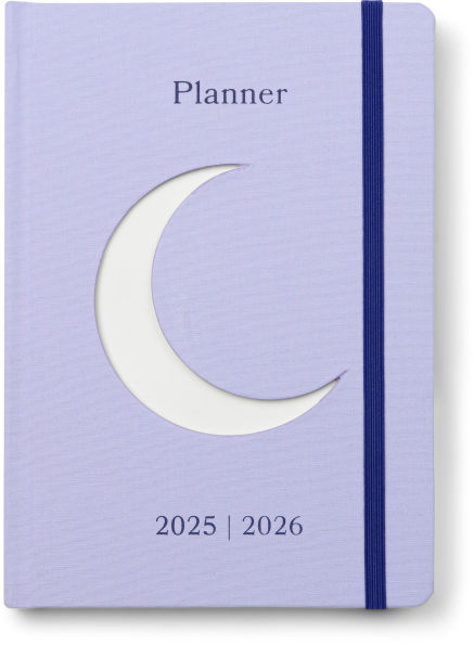 2025-2026 Die-cut Moon Lavender Bookcloth Cover Weekly Planner