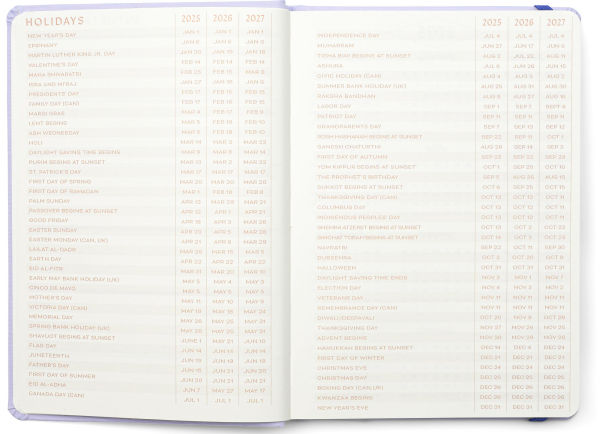 2025-2026 Die-cut Moon Lavender Bookcloth Cover Weekly Planner